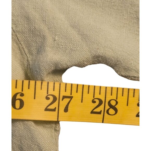 FLAX Women 100% Linen M Button Down Chartreuse Boxy Fit Top Lagenlook Layering - Picture 9 of 11